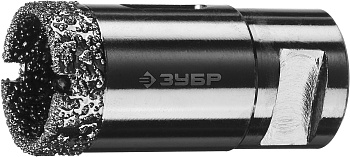 Высокоскоскоростная алмазная коронка для УШМ (М14) d 29мм по керамограниту и железобетону, Вакуумное Спекание, Профессионал ЗУБР