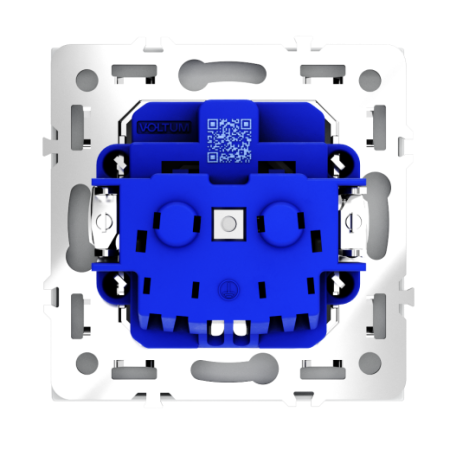 Розетка встраиваемая Voltum S70 с заземлением и защитными шторками, 16А, (белый матовый)