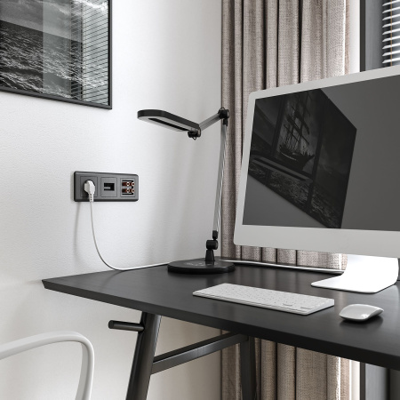 Акустическая розетка (графит рифленый) СУ IP20 Werkel