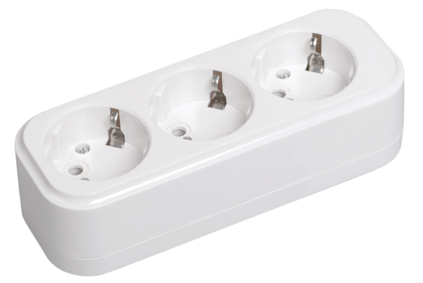 Розетка разборная переносная К03 3 места CLASSIC IEK