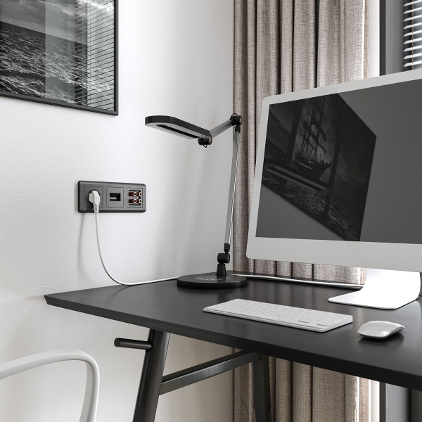 Акустическая розетка (графит рифленый) СУ IP20 Werkel