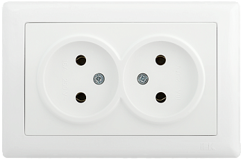Розетка 2-местная РС20-1-0-ББ без з/з 10А BOLERO белый IEK