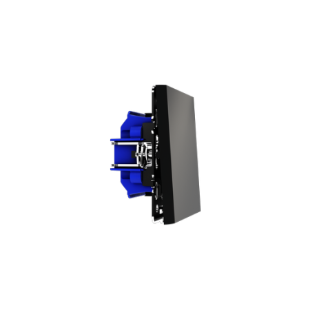 Выключатель с самовозвратом встраиваемый Voltum S70 одноклавишный 10А, (черный матовый)