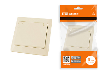 Розетка 2П+З с защ. шт. и крышкой 16А 250В IP44 сл. кость "Ильмень" TDM