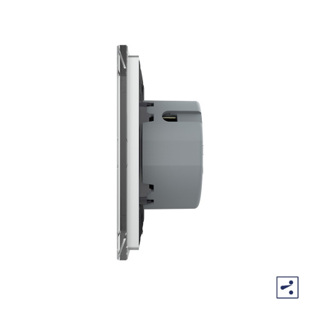 Сенсорный проходной выключатель 1 клавиша 1 пост Серый Livolo