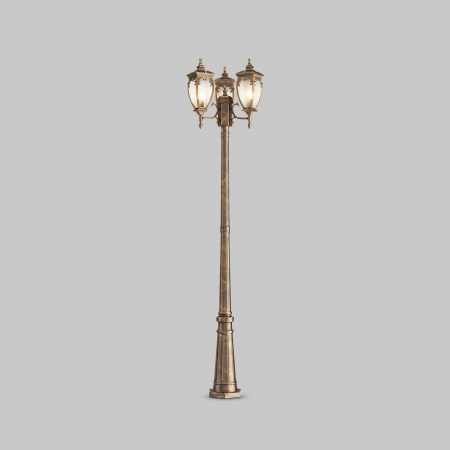 Садово-парковый светильник 60Вт Черный с Золотом IP44 Fleur O414FL-03GB Outdoor Maytoni