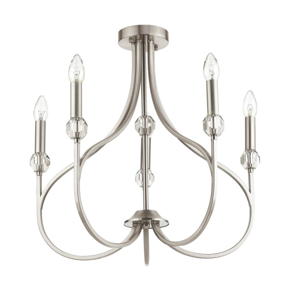 Люстра потолочная E14 5*60W 220V MACKENZIE никель LUMION