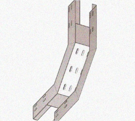Лоток перфорированный КП 500х65-90 УХЛ1 для поворота трассы вверх на 90, горячее цинкование, S1,5