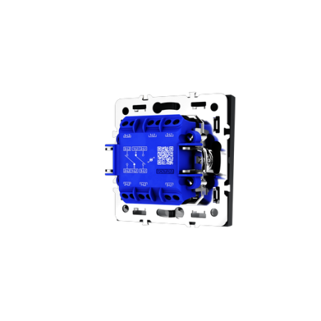Проходной переключатель встраиваемый Voltum S70 двухклавишный с подсветкой 10А, (графит)