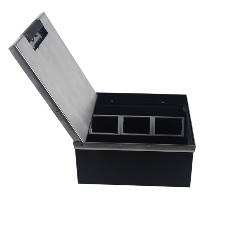 Donel Лючок в пол 18 мод. (6 мод. 45х45 мм. + 6 мод. 22.5х45 мм.) верт. установка, металл, в уровень с напольным покрытием