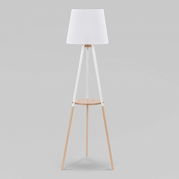 Напольный светильник 1*E27 60Вт белый, светлое дерево IP20 Vaio (698 Vaio White) TK Lighting