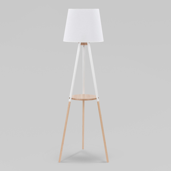 Напольный светильник 1*E27 60Вт белый, светлое дерево IP20 Vaio (698 Vaio White) TK Lighting