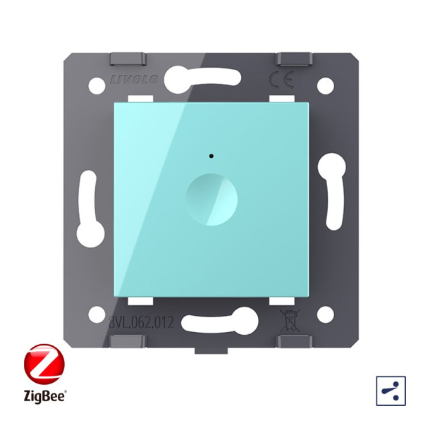 Одноклавишный проходной сенсорный выключатель ZigBee Module, цвет зеленый (механизм) Livolo