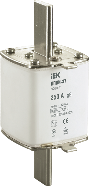 Плавкая вставка предохранителя ППНИ-37 габарит 2 250А IEK