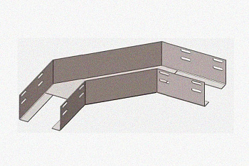 Лоток угловой замковый глухой КГЗГ 400х150-90 УХЛ1 поворот на 90, горячее цинкование, S1,5
