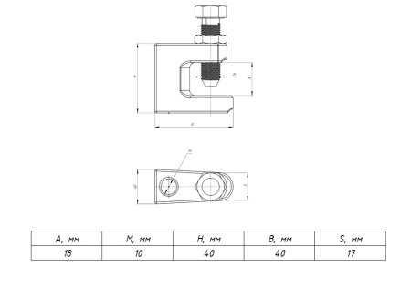 Струбцина монтажная М10 EKF
