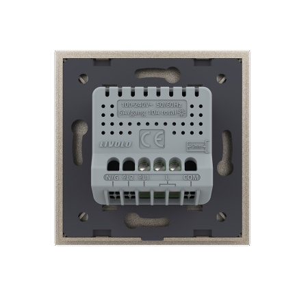 Одноклавишный сенсорный выключатель 1 пост, цвет шампань Livolo