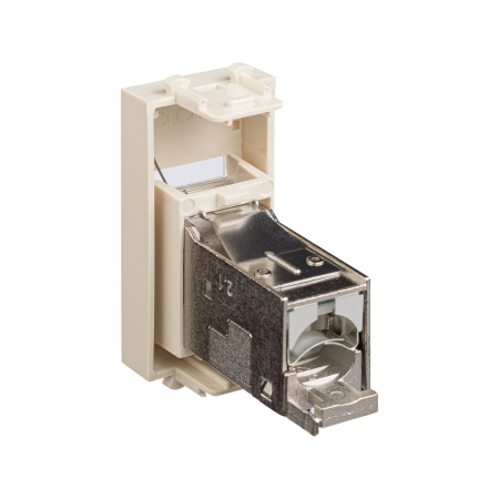 Компьютерная розетка RJ-45 модульная, кат.5е экранированная, "Avanti","Ванильная дымка", 1 модуль DKC