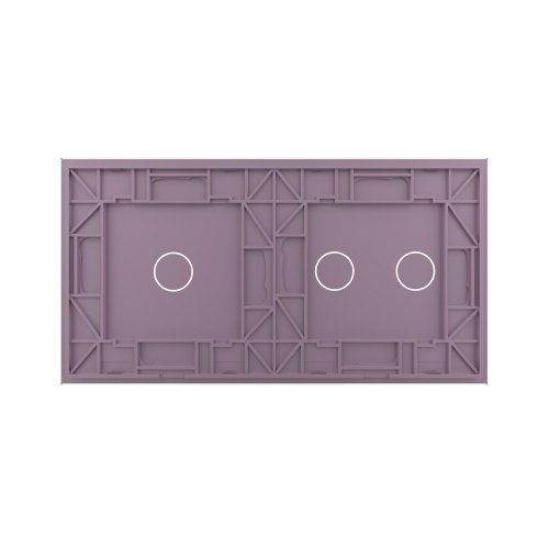 Панель для двух сенсорных выключателей, 3 клавиши (2+1), цвет розовый, стекло Livolo фото 4