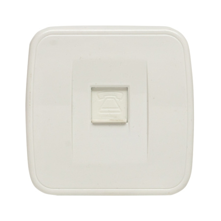 Минск Розетка Phone 1-местная ОП белая Basic EKF