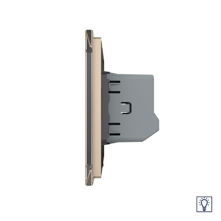 Одноклавишный сенсорный Адаптивный диммер , 1 пост, цвет золотой Livolo