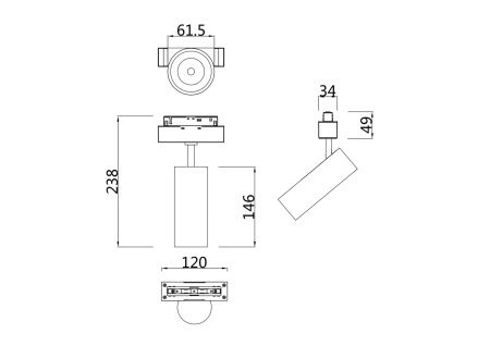 Светильник трековый 18Вт 4000K Черный IP20 Focus LED TR019-2-15W4K-B Technical