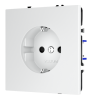 Розетка встраиваемая Voltum S70 с заземлением и защитными шторками, 16А, (белый матовый)