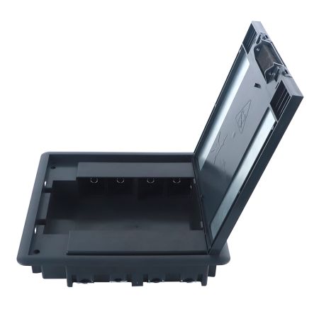 Donel Лючок в пол 16 мод. (8 мод. 45х45 мм.) верт. установка, глубина 50мм, крышка ABS + гальванизированная стальная вставка