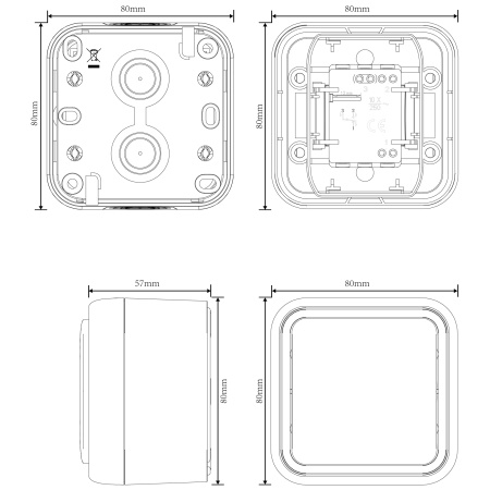 Donel W55 Переключатель 1-кл. накладной, антрацит, IP55, серия (тип) DIP55