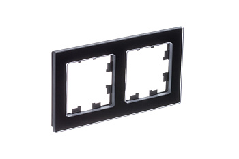 ATLASDESIGN NATURE Рамка 2-постовая натуральное стекло черный Schneider Electric  