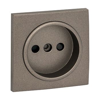 Валенсия Лицевая панель розетки 1-местной б/з 10 А графит с защ, штор, EKF