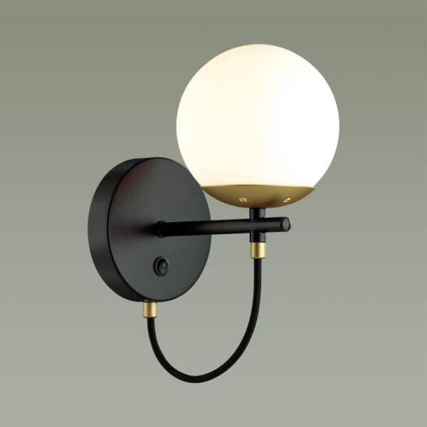 Бра с выкл.E27 60W 220V RANDI черный,золотой LUMION