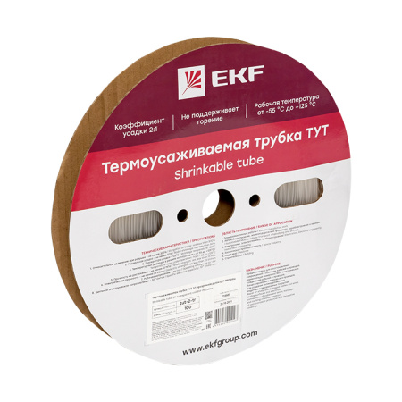 Термоусаживаемая трубка ТУТ 2/1 прозрачная рулон PROxima EKF
