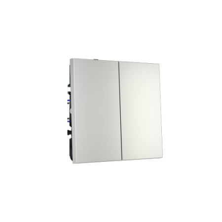 Выключатель с самовозвратом встраиваемый Voltum S70 двухклавишный 10А, (сталь)