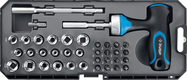 Профессионал набор 38 шт: отвертка реверсивная с насадками ЗУБР