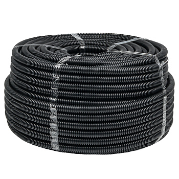 Труба гофр, негорючая безгалогеновая FRHF с протяжкой d20 мм (100 м) черная EKF-Plast