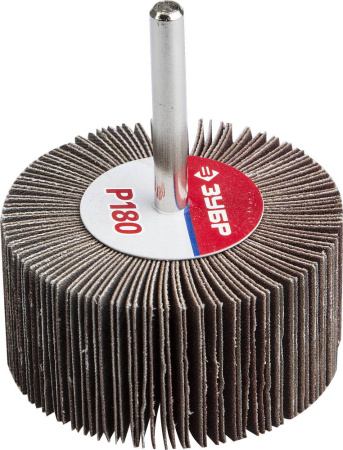 D 60x30 мм, P180, круг шлифовальный лепестковый ЗУБР D 60x30 мм, P180, круг шлифовальный лепестковый ЗУБР