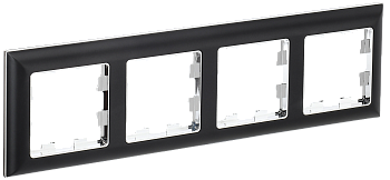 BRITE Рамка 4-мест. РУ-4-Бр хром/черн. IEK