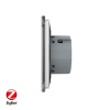 Сенсорный выключатель ZigBee (Wi-Fi) 2 клавиши 1 пост Серый Livolo