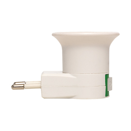 Переходник вилка-Е27 с выкл, бел, PROxima EKF