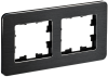 BRITE Рамка 2-мест. РУ-2-1-Бр металл черн. RE AL IEK