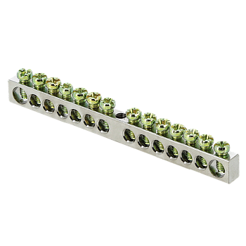 Шина PEN "ноль-земля" (6x9мм) 14 отв, цинк крепеж по центру PROxima EKF