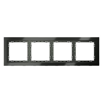 Рамка стеклянная Voltum S70 на 4 поста, (титан, стекло)