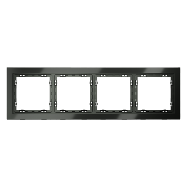 Рамка стеклянная Voltum S70 на 4 поста, (титан, стекло)