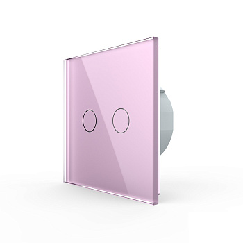 Сенсорный выключатель 2 клавиши 1 пост Розовый Livolo