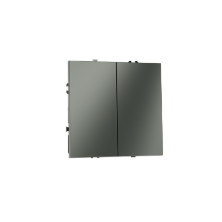 Выключатель с самовозвратом встраиваемый Voltum S70 двухклавишный 10А, (титан)