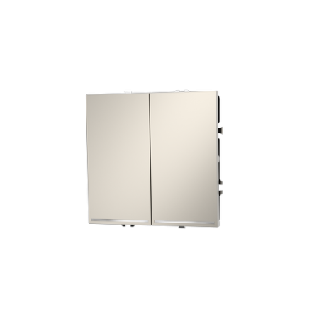 Проходной переключатель встраиваемый Voltum S70 двухклавишный с подсветкой 10А, (кашемир)