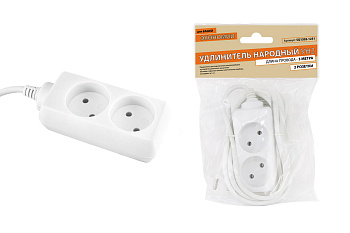 Удлинитель народный  УН2  2 гнезда, 3метра, б/з, ШВВП 2х0,75 мм2  6А/250В TDM