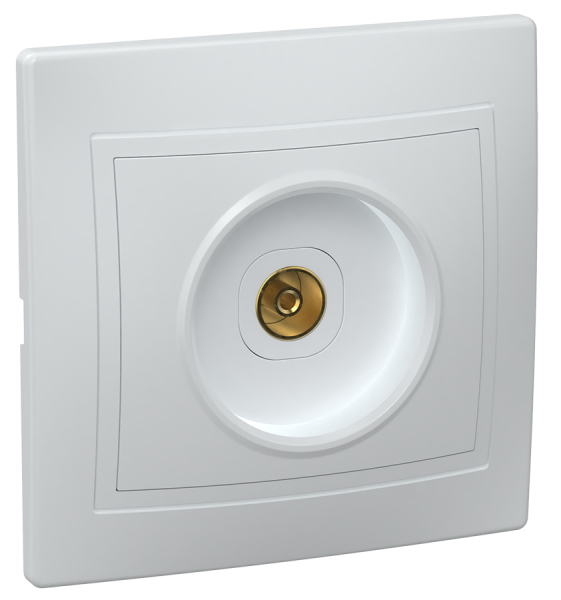 Розетка 1-местная телевизионная РТВ10-КБ КВАРТА белый IEK Розетка 1-местная телевизионная РТВ10-КБ КВАРТА белый IEK