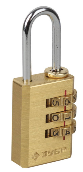 Замок "ЭКСПЕРТ" навесной мини, кодовый, 3 диска ЗУБР